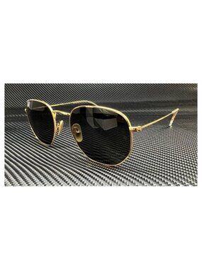 New Ray Ban Men  Gold Titanium Hexagonal Sunglasses  54- 21- 145